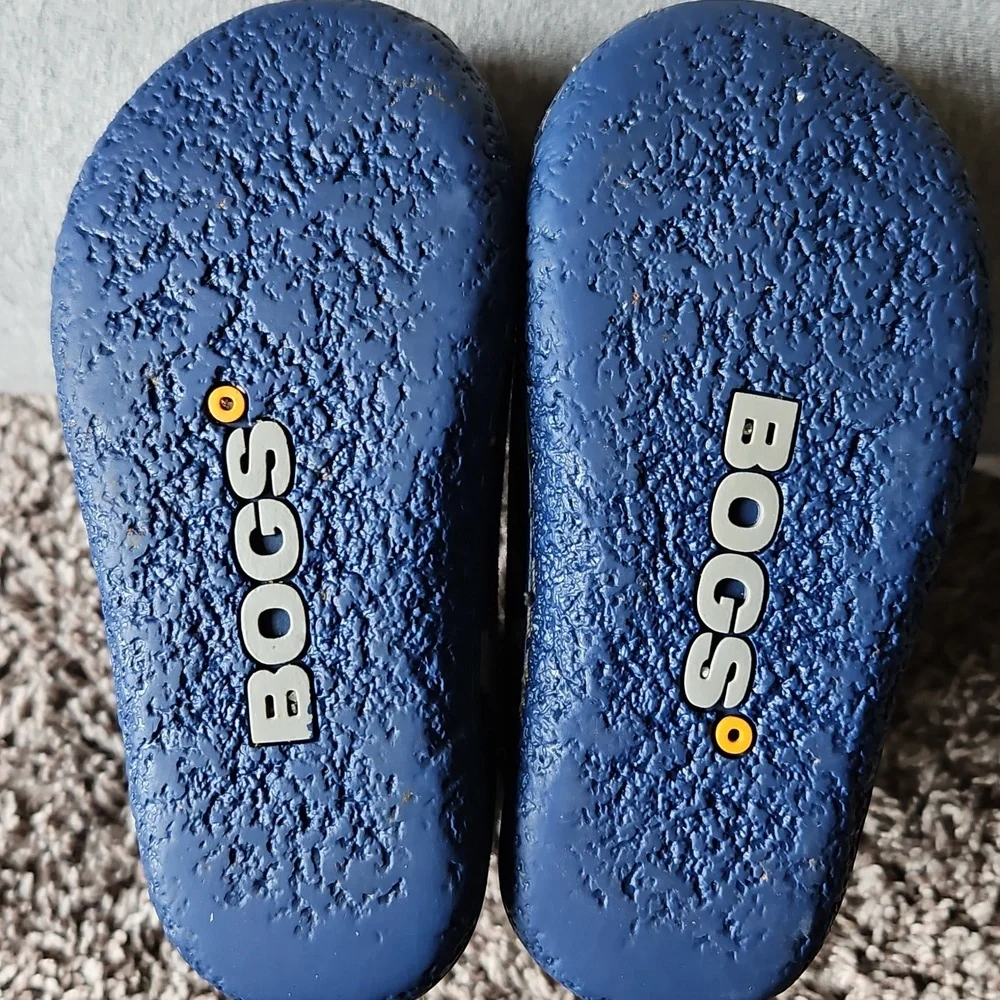 GUC Bogs Neoprene Waterproof Winter Snow Boots Baby Polar Bear Print Blue Size 7 - Picture 4 of 12
